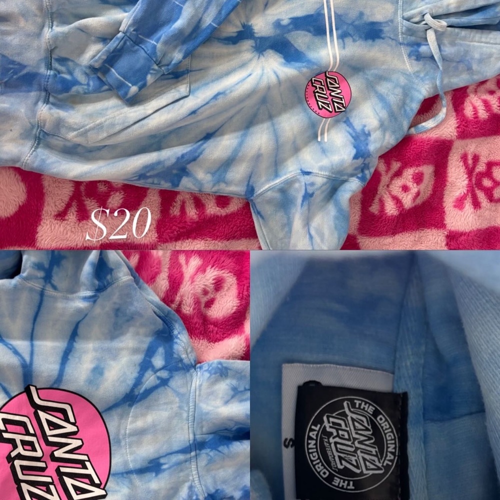 Santa Cruz Blue Tie-Dye Hoodie